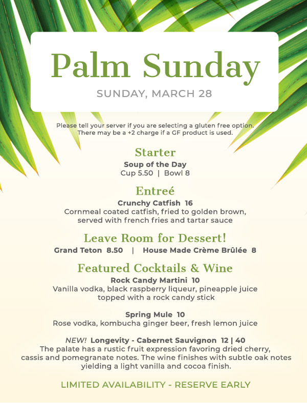 Tryst Cafe Palm Sunday