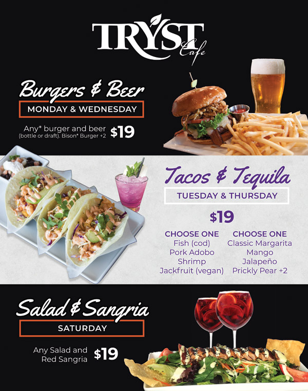 Tryst Cafe daily specials Tryst Cafe daily specials